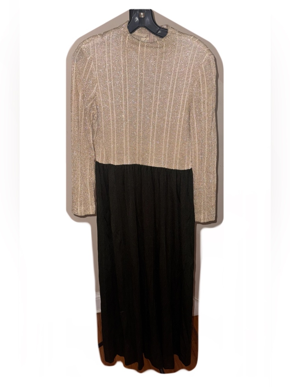 Vintage Harzfeld's Metallic Top with Black Maxi Skirt